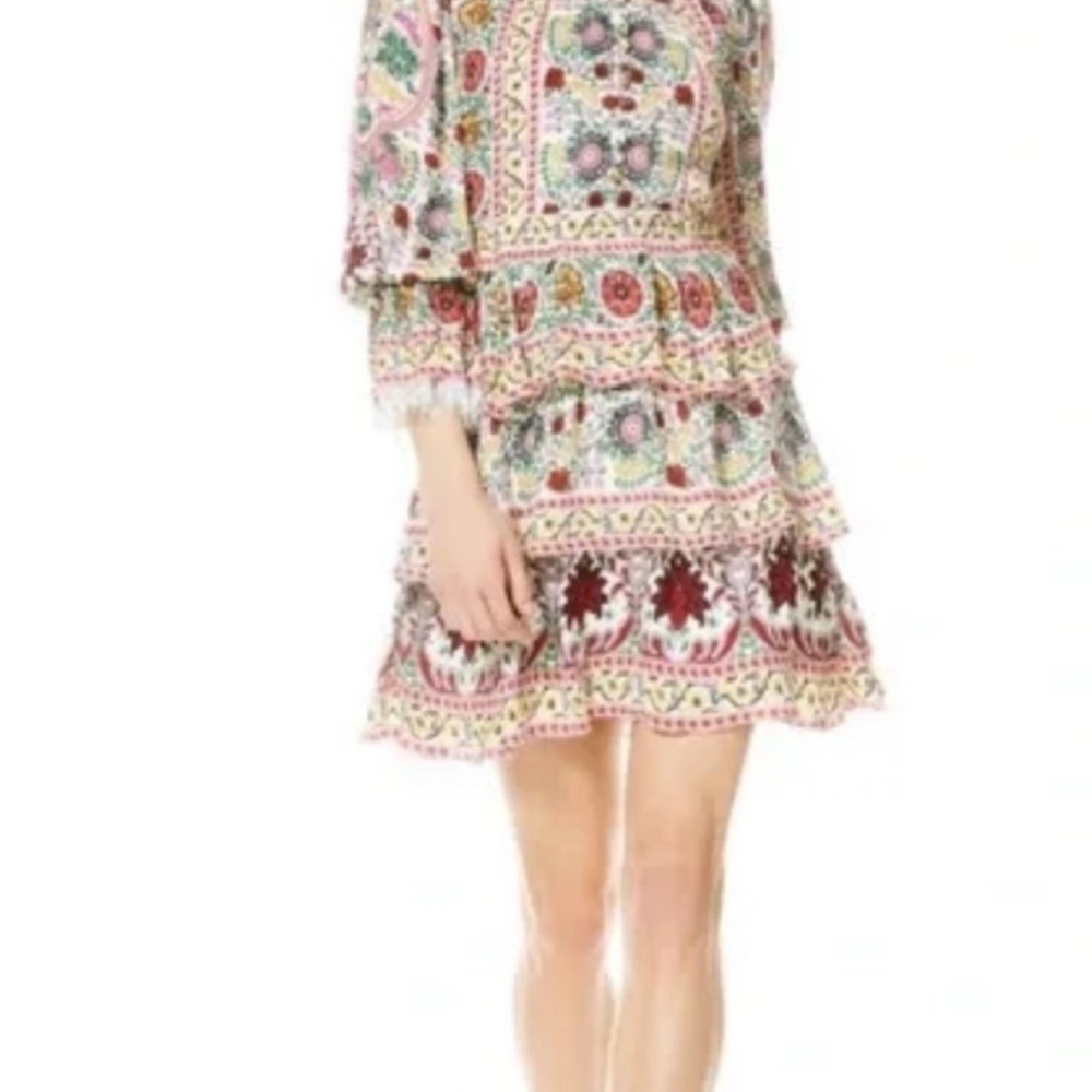 Alice + Olivia Lawson Mock Neck Floral Mini Dress - Picture 2 of 5